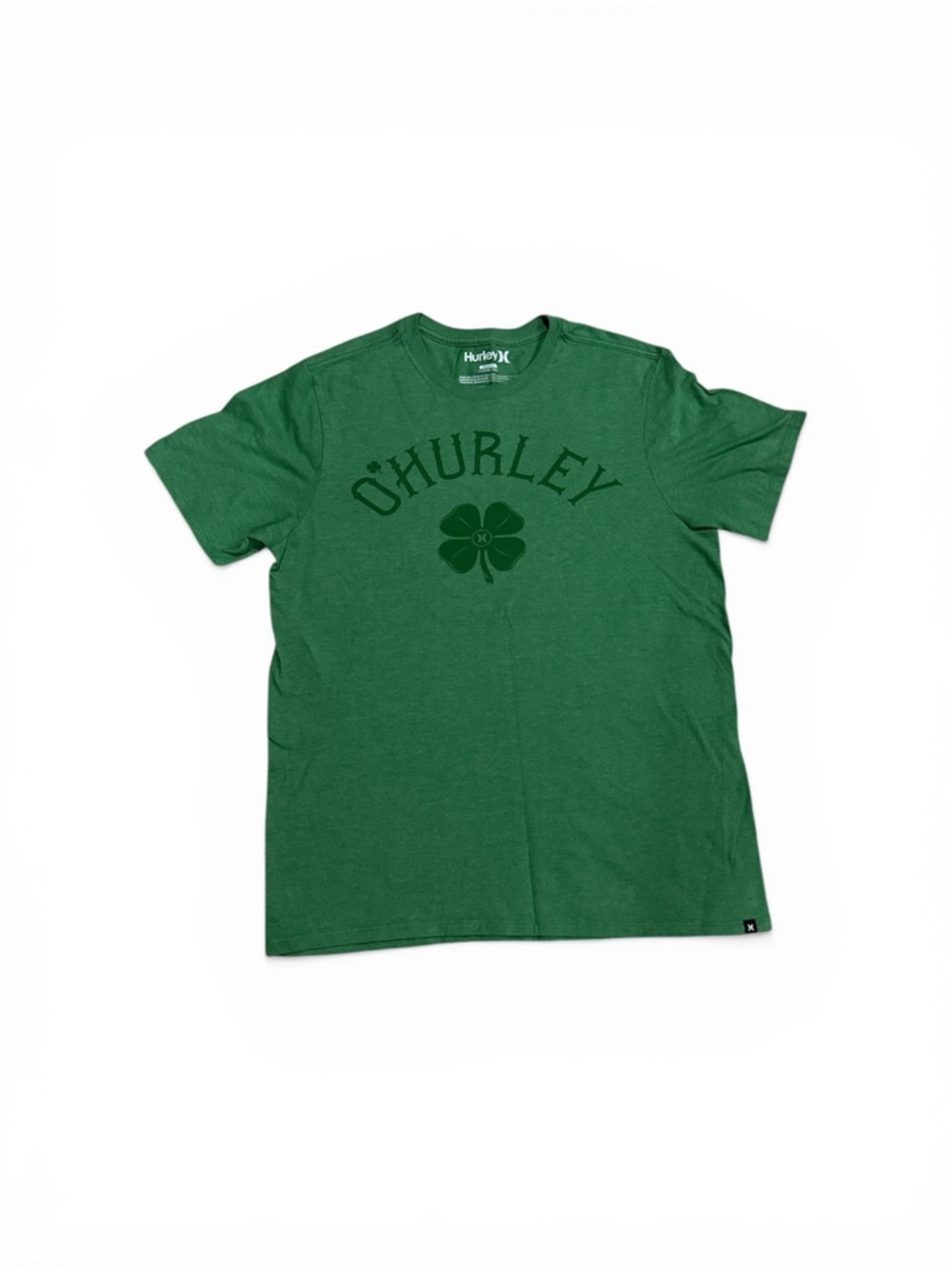 Hurley Green Short Sleeve Graphic Tee with Clover Medium